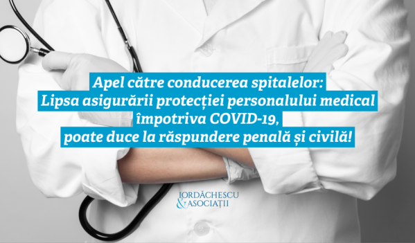 Lipsa asigurării protecției personalului medical împotriva COVID-19, poate duce la răspundere penală și civilă! Lipsa asigurării protecției personalului medical împotriva COVID-19, poate duce la răspundere penală și civilă!